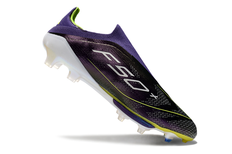 Chuteira Campo Adidas F50+ LL FG Roxa e Verde "Fast Reborn Pack"