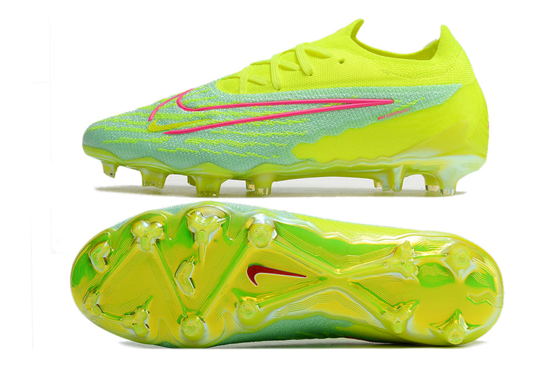 Precisão é com a Chuteira de Campo Nike Phantom GX Elite FG Verde e Rosa na Farda de Boleiro, Garanta a qualidade de Jogadores Profissionais