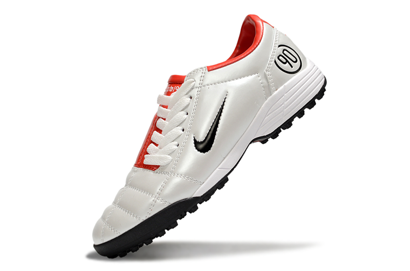 Chuteira Society Nike Total 90 TF Branca e Vermelha