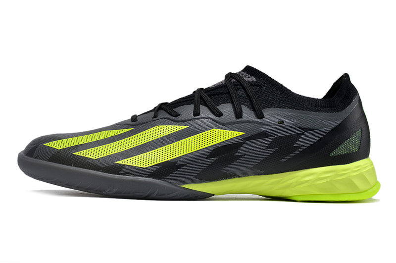 Chuteira de Futsal Adidas X CrazyFast.1 IC Preta e Verde "Crazycharged Pack"