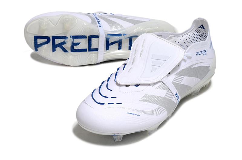 Chuteira Campo Adidas Predator FT 30 Elite FG Branca e Azul "Polar Victory"