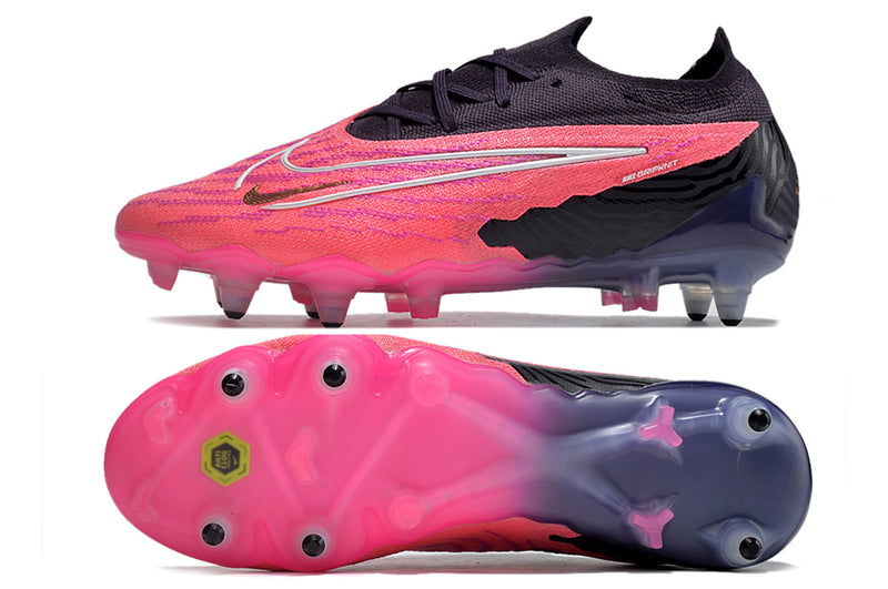 Bota de futbol Nike Phantom GX Elite amb punta d'alumini negre i rosa "Generation Pack".