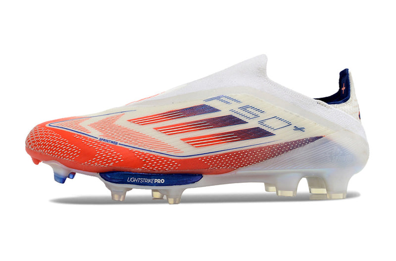 Botes de futbol Adidas F50+ LL FG blanc, blau i vermell "Paquet avançat"