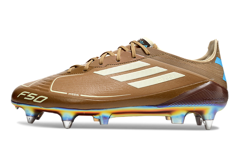 Chuteira Campo Adidas F50 Ponta de Aluminio Marrom