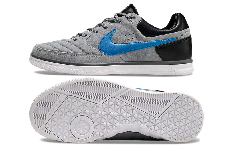 Chuteira Futsal Nike 5 StreetGato IC Cinza, Azul e Preto