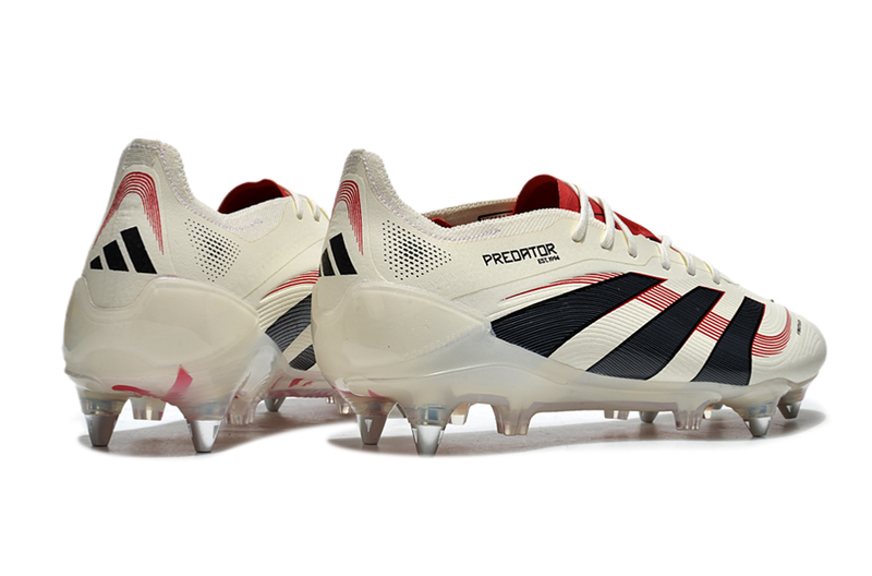 Chuteira Campo Adidas Predator Elite FT 30 Ponta de Aluminio Bege, Vermelha e Preta