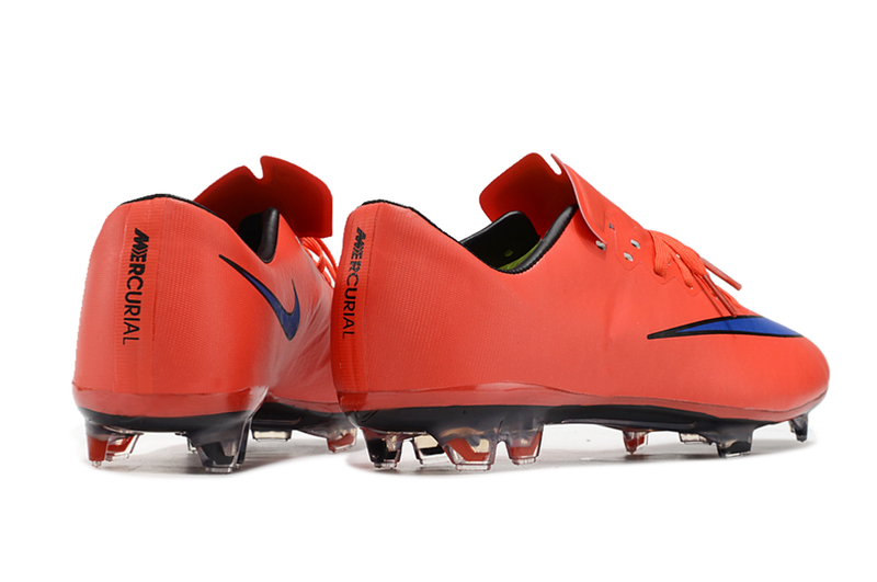 Chuteira Campo Nike Retrô Mercurial Vapor 10 FG Laranja e Azul