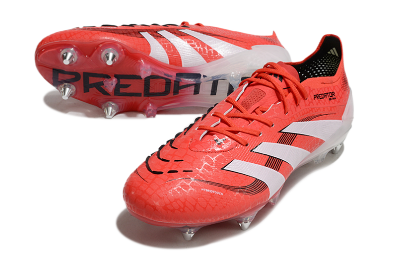 Chuteira Campo Adidas Predator Elite FT 30 Ponta de Aluminio Vermelha e Branca