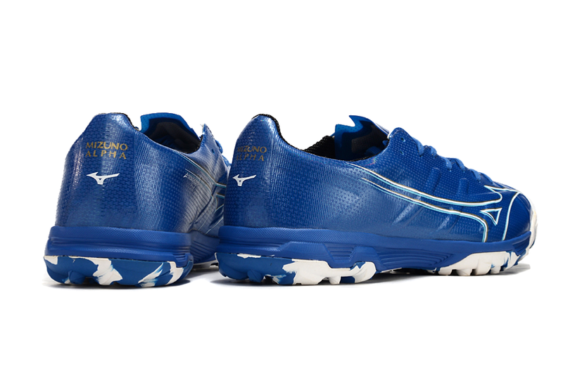 Botes de futbol Mizuno Alpha TF Society blau i blanc "Mugen Pack" 