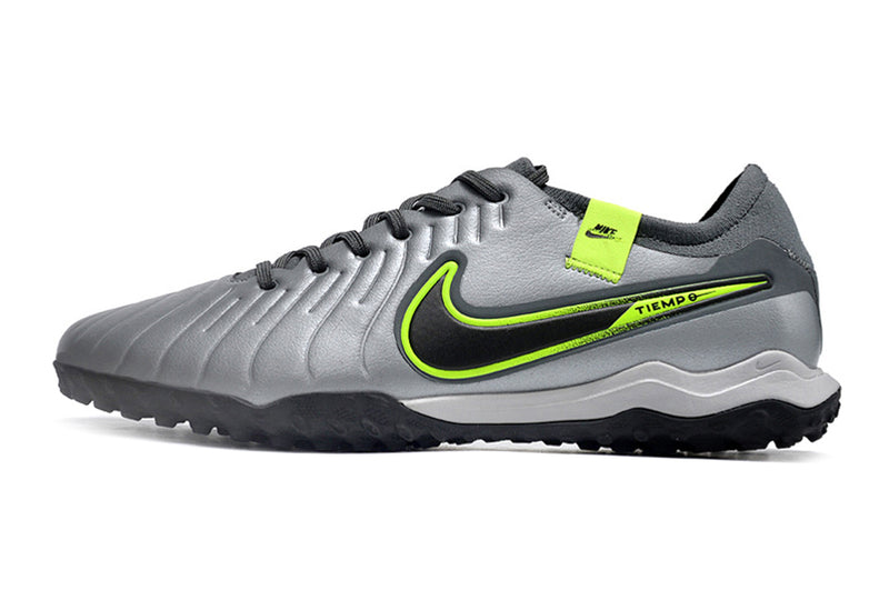 Nike Tiempo Legend 10 Pro TF Grey, Black and Green Society Football Boots