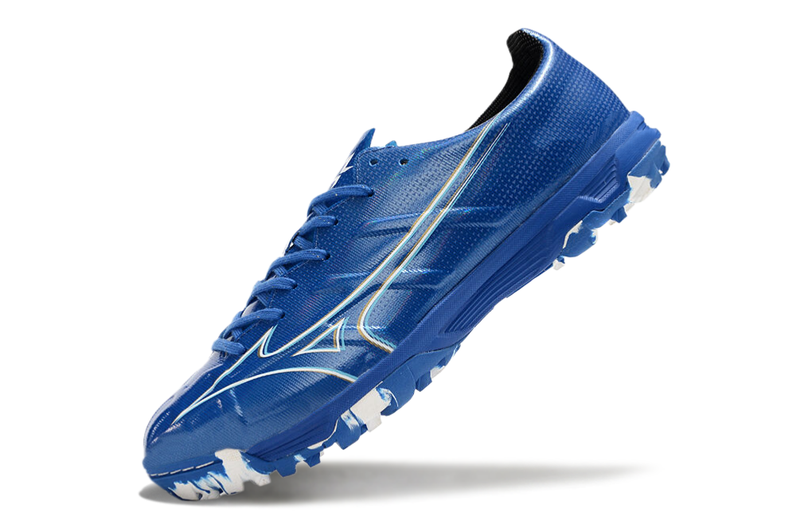 Botes de futbol Mizuno Alpha TF Society blau i blanc "Mugen Pack" 