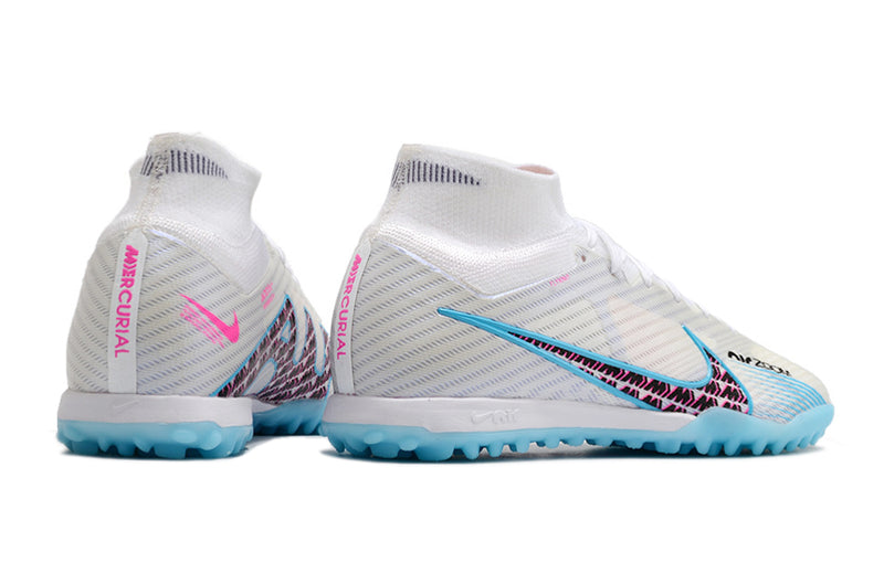 Nike Air Zoom Mercurial Superfly 9 Elite TF White and Blue "Blast Pack" Society Football Boots