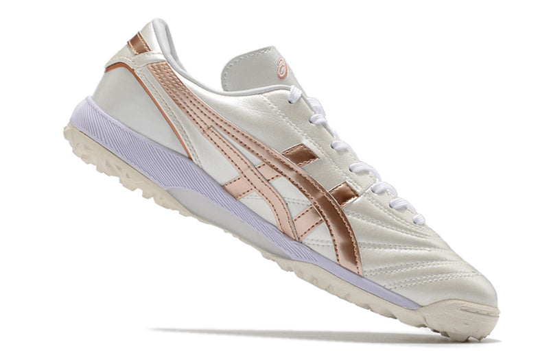 Chuteira Society Asics Japan TF Branca e Bege