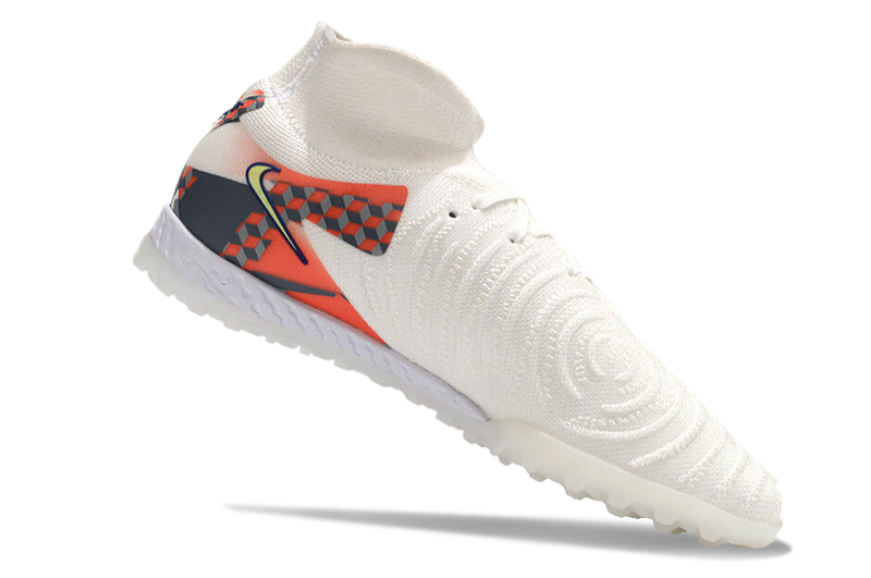 Bota de futbol Nike Phantom Luna 2 Elite TF blanca, grisa i vermella "Barna Pack".