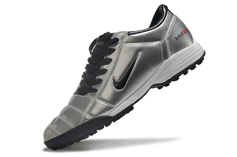 Nike Total 90 TF Silver and Black Society Football Boots 