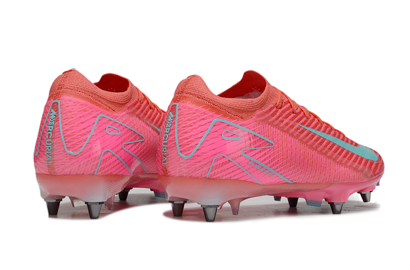 Chuteira Campo Nike Air Zoom Mercurial Vapor 16 Elite Trava Mista Rosa e Azul "Mad Energy"