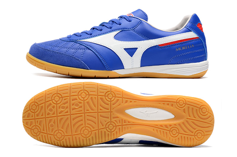 Chuteira Futsal Mizuno Morelia Sala IC Azul e Branca