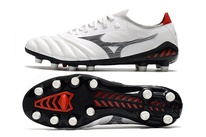 Botes de futbol Campo Mizuno Morelia Neo 3 FG en blanc, plata i negre