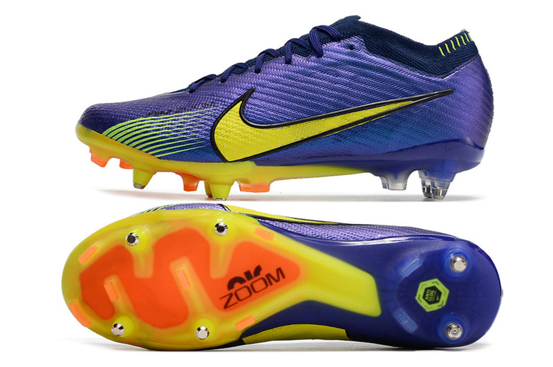 Botes de futbol Nike Air Zoom Mercurial Vapor 15 Elite amb punta d'alumini lila i groc