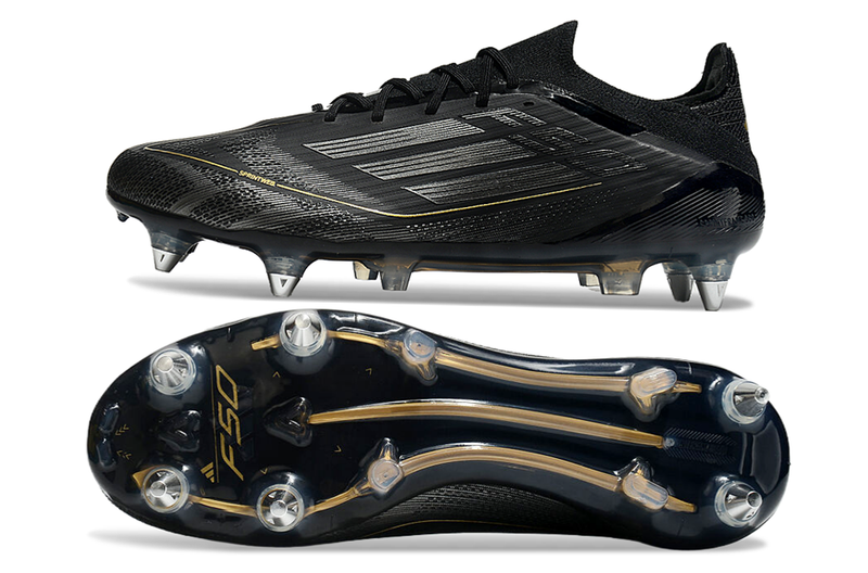 Chuteira Campo Adidas F50 Ponta de Aluminio Preta "Dark Spark Pack"