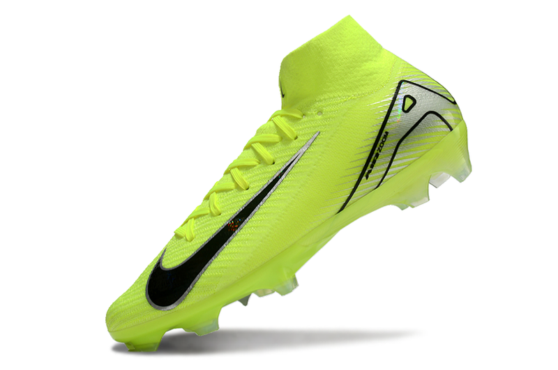 Chuteira Campo Nike Air Zoom Mercurial Superfly 10 Elite FG Verde e Preta "Mad Voltage"