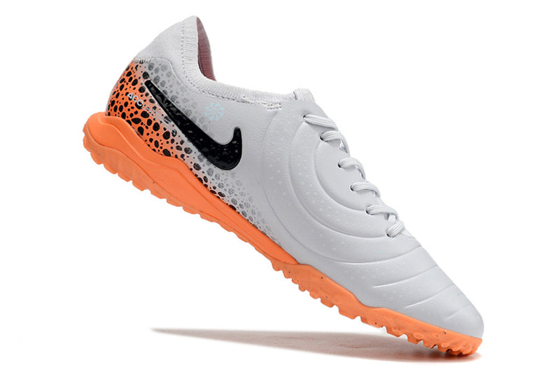 Nike Tiempo Legend 10 Pro TF White, Black and Orange "Electric Pack" Society Football Boots 