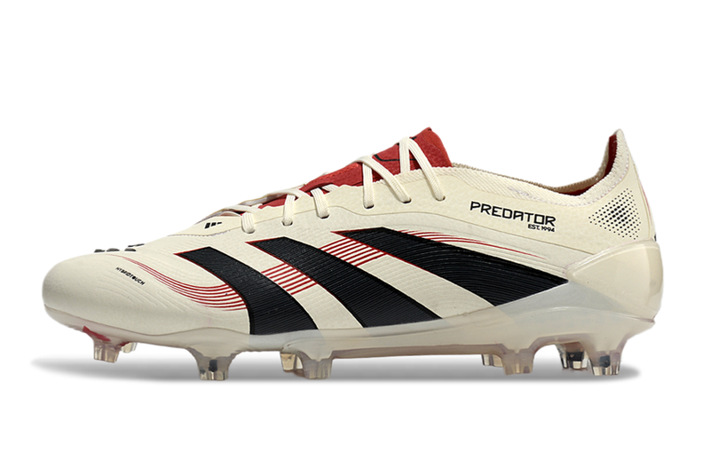 Chuteira Campo Adidas Predator Elite FG Bege e Vermelha