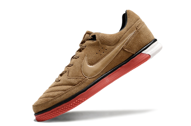 Chuteira Futsal Nike 5 StreetGato IC Marrom e Vermelho