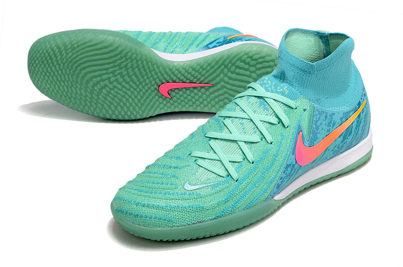 Chuteira Futsal Nike Phantom Luna Elite IC Azul e Verde "Vortex Pack"