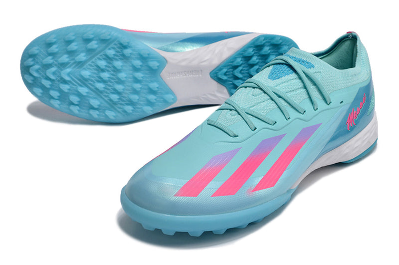 Adidas X CrazyFast.1 TF Blue and Pink "Miami Vice" Society Football Boots