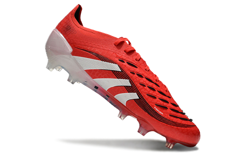 Chuteira Campo Adidas Predator Elite FG Vermelha e Branca "Pure Victory"