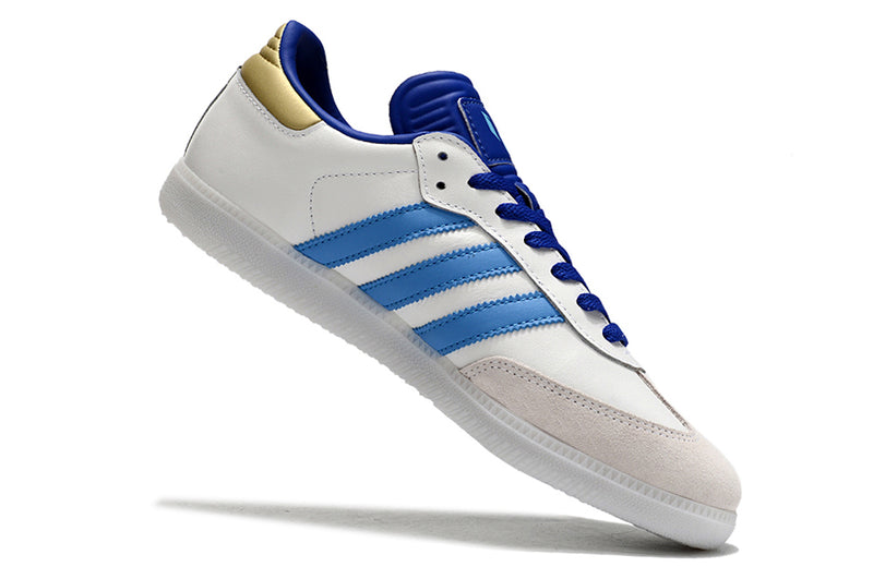 Adidas Lionel Messi x Samba IC Futsal Boot White, Blue and Gold