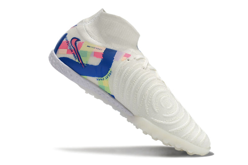 Botes de futbol Nike Phantom Luna 2 Elite TF blanc, blau i rosa