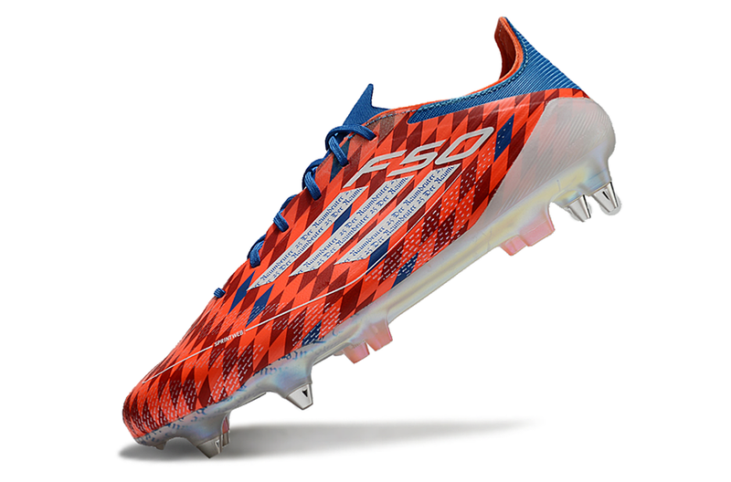 Botes de futbol Adidas F50 Punta d'alumini vermell i blau 