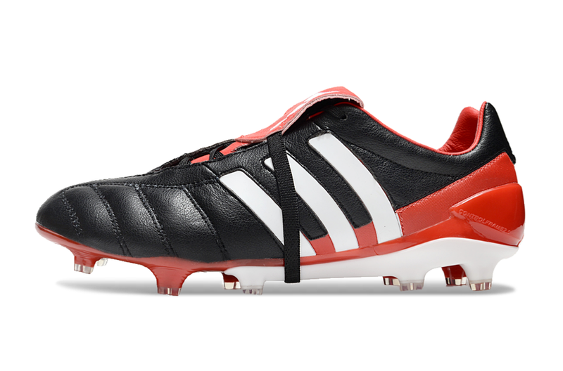 Chuteira Campo Adidas Predator Mania FG Preta e Vermelha "Made in Germany"