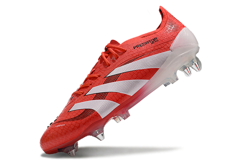 Chuteira Campo Adidas Predator Elite FT 30 Ponta de Aluminio Vermelha e Branca