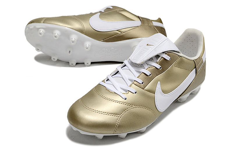 Nike Premier 3 FG Gold and White Football Boots