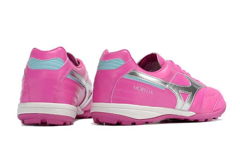 Botes de futbol Mizuno Morelia Sala Japan TF rosa i plata