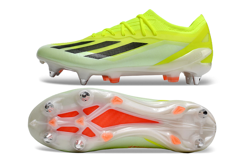 Adidas X CrazyFast.1 Green and Orange "Solar Energy Pack" Aluminum Spike Field Football Boots