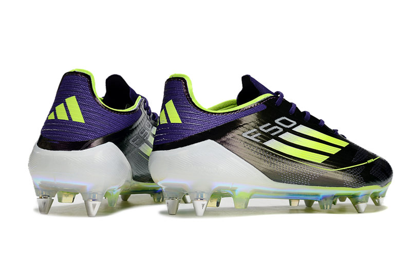 Chuteira Campo Adidas F50 Ponta de Aluminio Roxa e Verde "Fast Reborn"