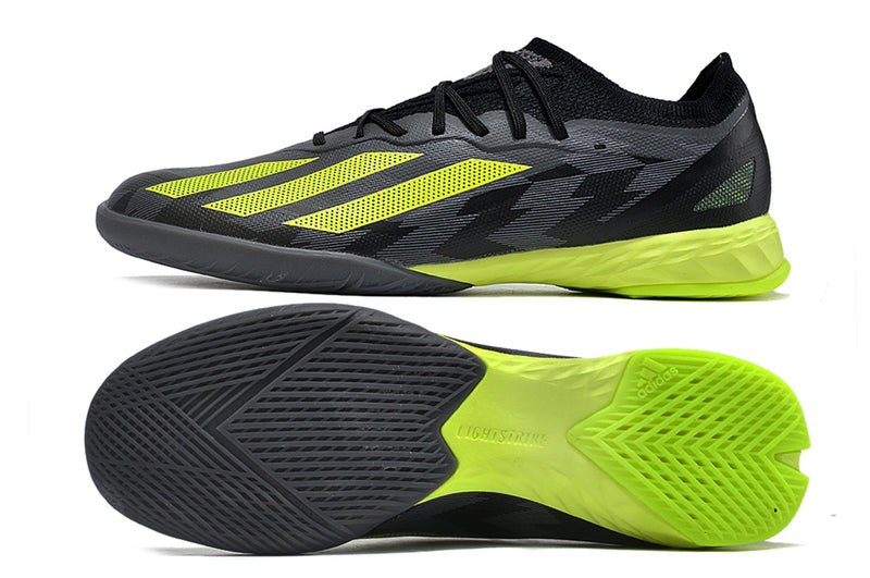 Chuteira de Futsal Adidas X CrazyFast.1 IC Preta e Verde "Crazycharged Pack"