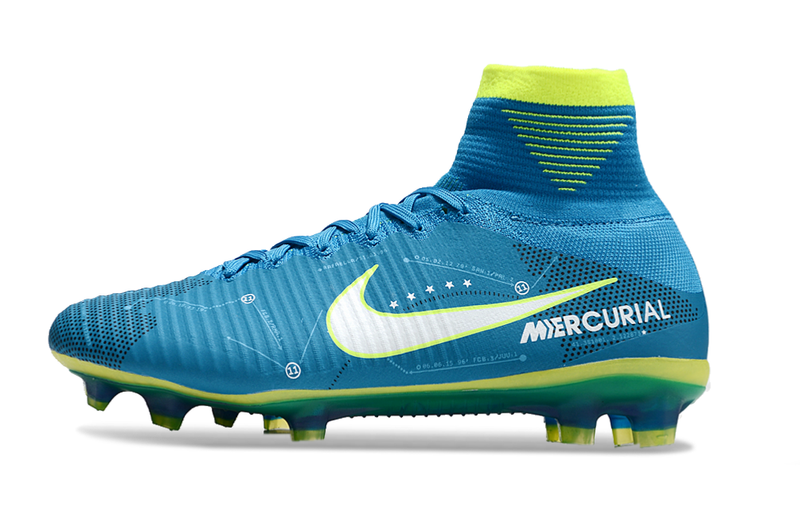 Botes de futbol Nike Retro Mercurial Superfly 5 FG blau i verd 