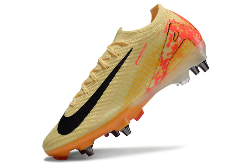 Chuteira Campo Nike Air Zoom Mercurial Vapor 16 Elite Trava Mista Amarelo e Laranja "Mbappé"