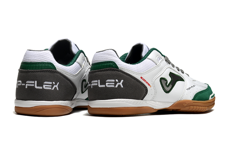 Chuteira Futsal Joma Top Flex Rebound IC Branca, Cinza e Verde