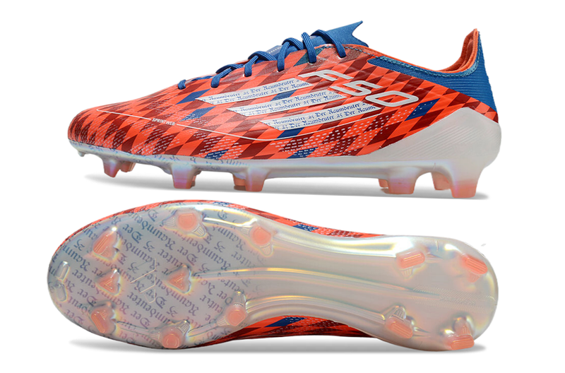 Botes de futbol Adidas F50 FG vermelles i blaves 