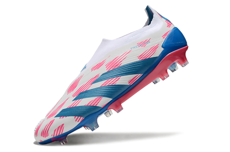 Chuteira Campo Adidas Predator LL Elite FG Branca, Azul e Rosa "Reemergence Pack"