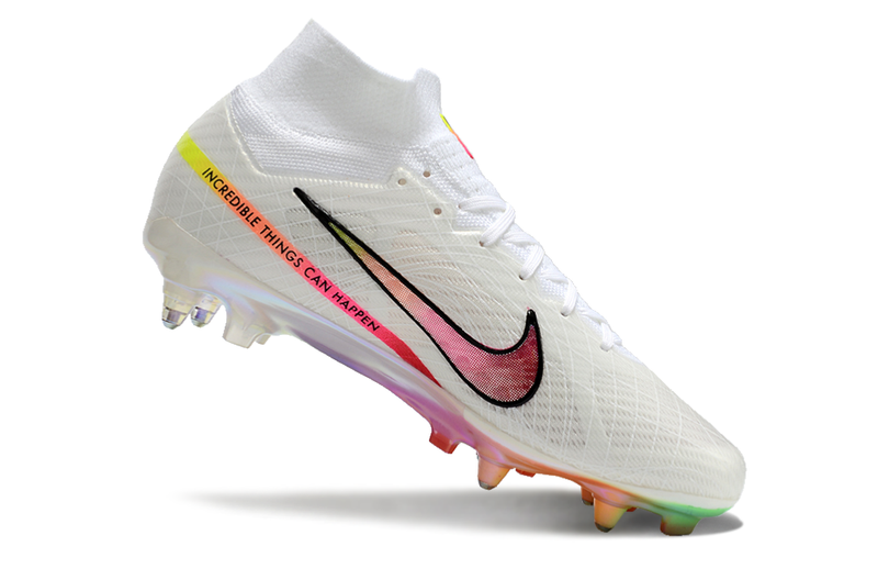 Nike Air Zoom Mercurial Superfly 9 Elite Aluminum Spike White and Pink "Rashford" Field Cleats