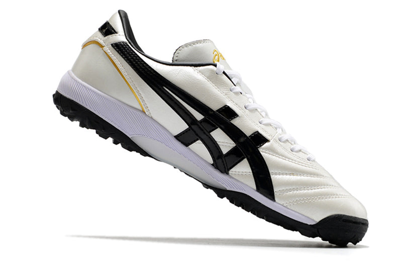 Chuteira Society Asics Japan TF Bege e Preta