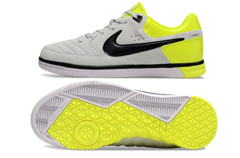 Chuteira Futsal Nike 5 StreetGato IC Cinza e Amarelo