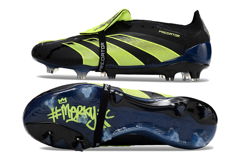 Chuteira Campo Adidas Predator FT 30 Elite FG Preta e Verde "Edition Merky Pack"